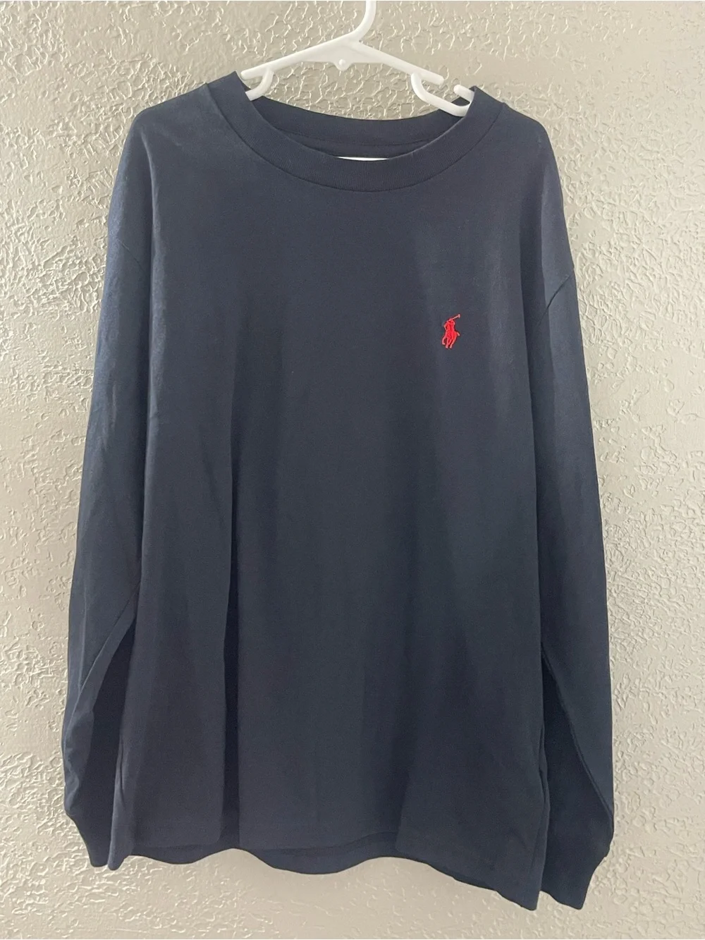 Ralph Lauren Kids Casual Black Long Sleeve Shirt with Red Polo Emblem Medium